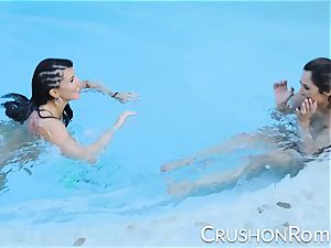 crush nymphs - Romi Rain and Reena Sky tear up in the pool