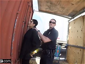 smash the Cops Latina chick caught deepthroating a cops stiffy
